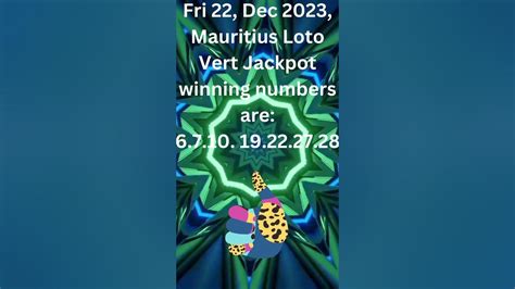 Mauritius Loto Vert Results for Fri 22 Dec 2023 .